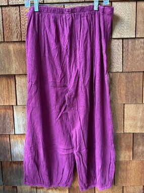 Bryn Walker Magenta Oliver Lantern Elastic Back Cotton Pants in Women's Large